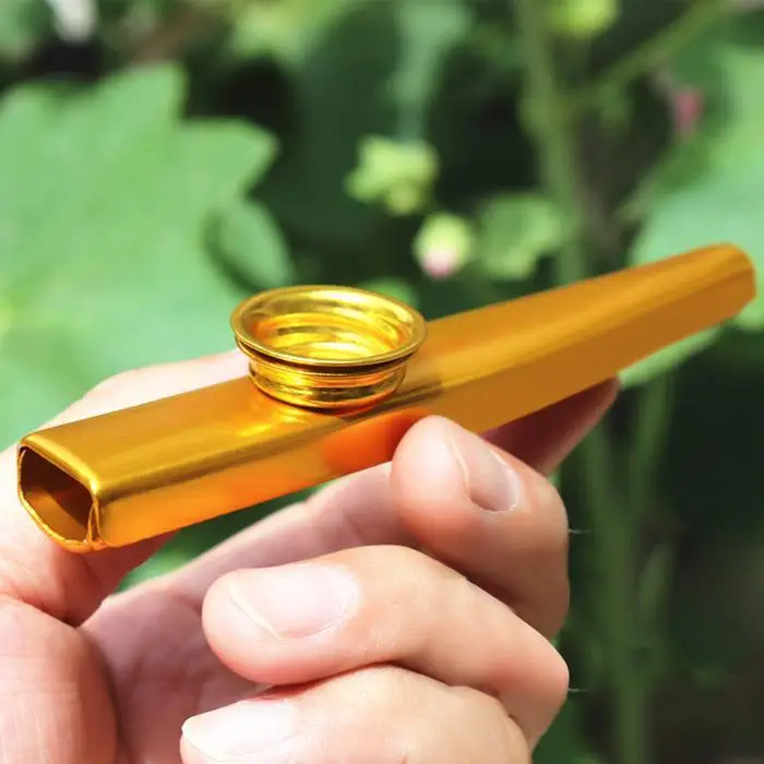 Простой дизайн легкий kazoo алюминий сплав металла для гитара Музыка инструмент для любителей музыки 12*2,5 см 6 цветов