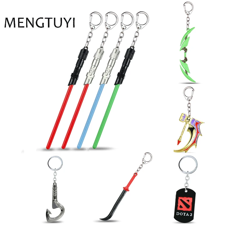 

J Store Dota 2 Ti8 Lightsaber/Kantusa Script Blademaster/Bow of Arrows Green/Basher Model Mini Keychains ti8