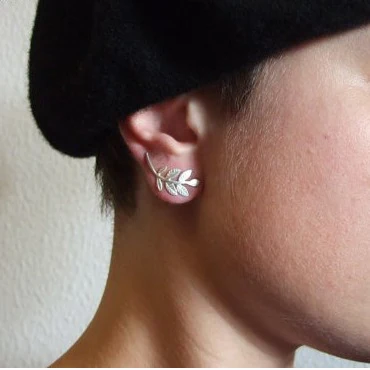 

New Fashion Simple Silver Gold Color Metal Leaf Earrings For Women Cheap Jewelry 1PC/Price 2E186