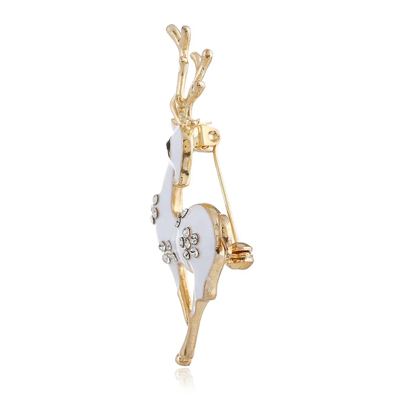 Christmas Elk Brooch Rhinestone Christmas Reindeer Brooch Pin for Scarves Shawl Clip Xmas Ornament Jewellery Gifts