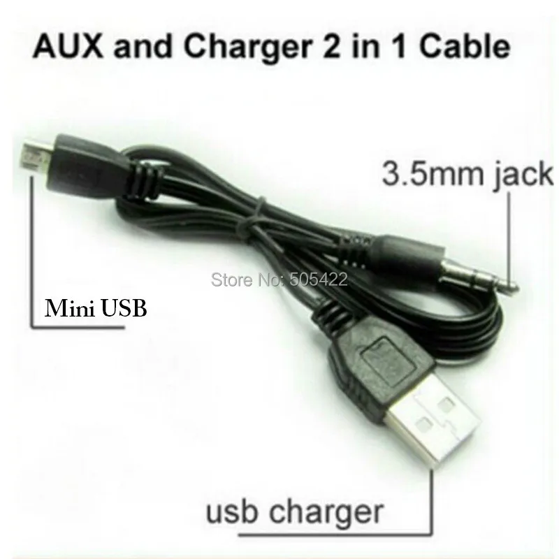 2+1 usb cable jack 3.5mm AUX cable/USB Male/Mini USB/Portable 50cm Speaker Audio Cablein Data