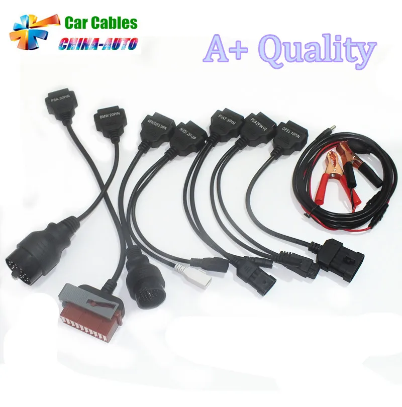 

Newest CDP PRO Car Cables Excellent Car Diagnostic Connector 8 PCS Full Set TCS CDP Car Cables For Multi-Brand Cars