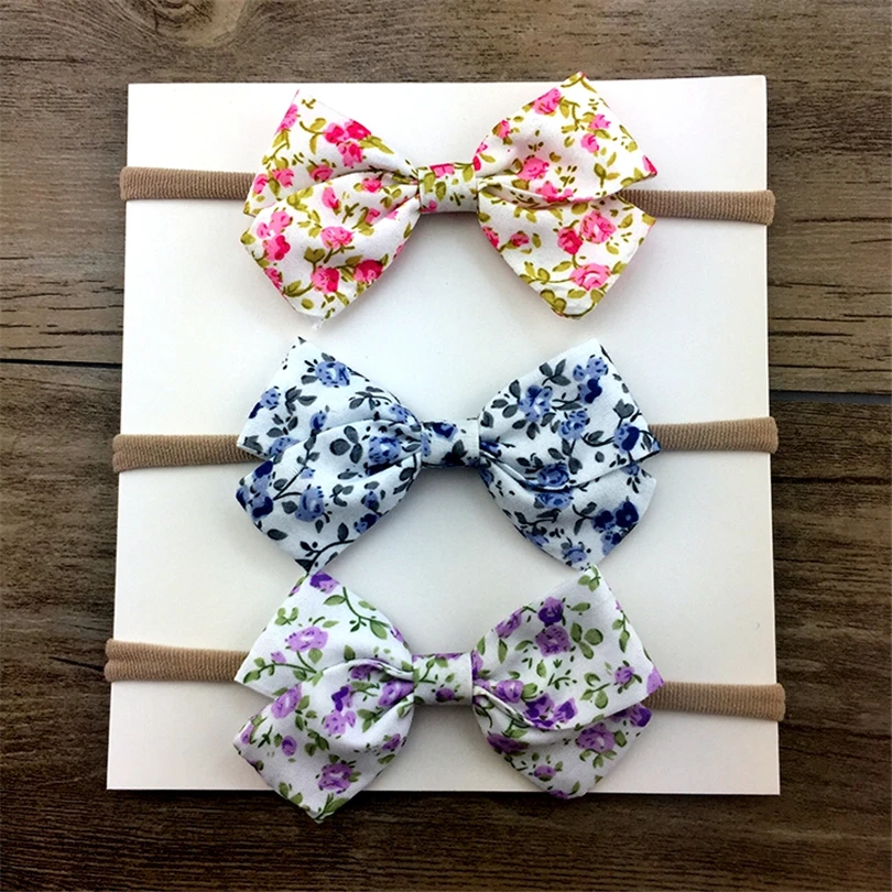 

3Pcs/lot Soft Girls Kids Bow Hairband Print Floral Headbands Turban Knot Headband Headwear Hair Bands Hair Accessories