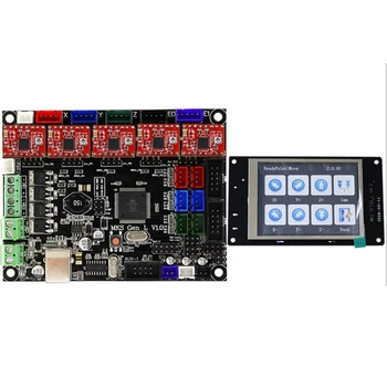 

Tft32 Full Color Lcd Press Screen + Mks-Gen L Mainboard with 5Pcs Red A4988 Driver 3D Printer Controller Board Kit