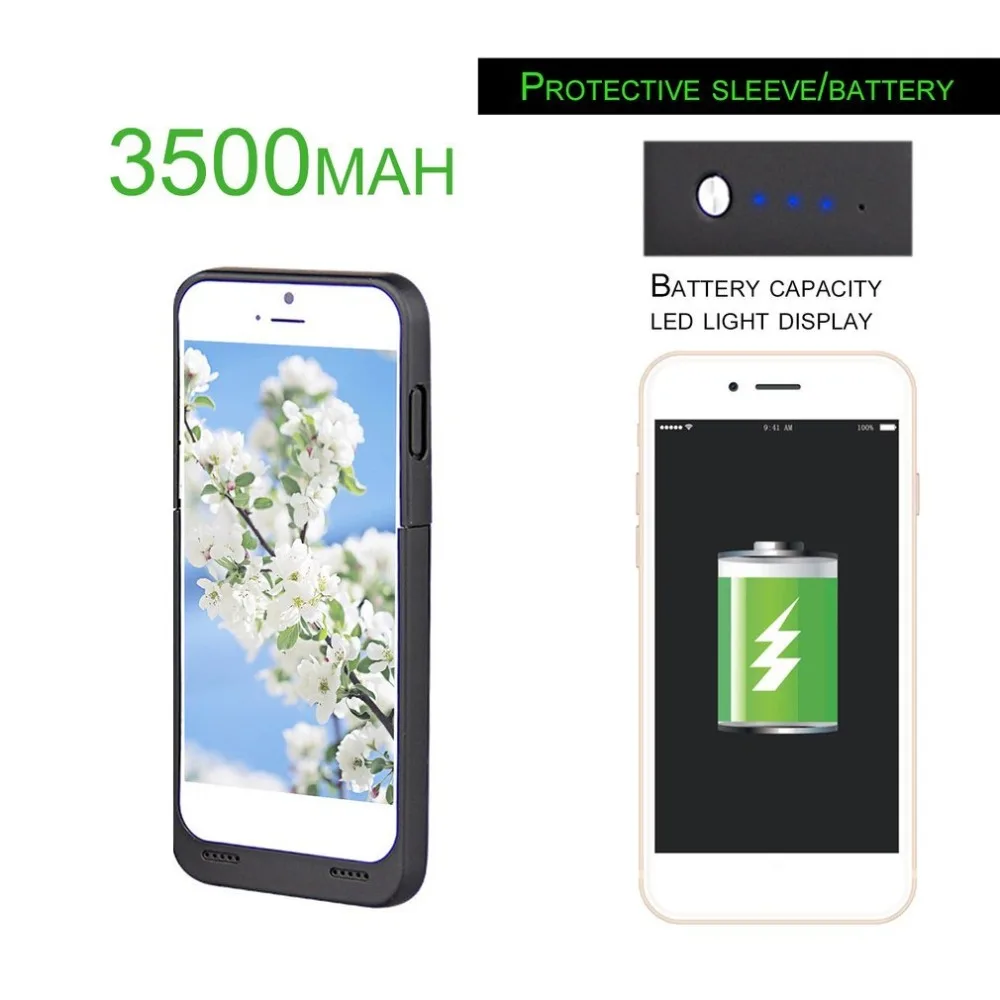 

Portable Power Bank 3500mAh Large Capacity Battery Backup Pack Charger Phone Protective Case Cover for iPhone 6/6s