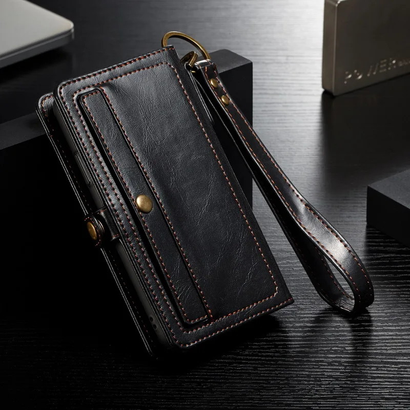 

Luxury Flip Wallet Leather Cover For iPhone X XS Max 6 6S Plus Card Slots Pouch With Lanyard Case For iPhone X 10 XS XR 7 8 Plus