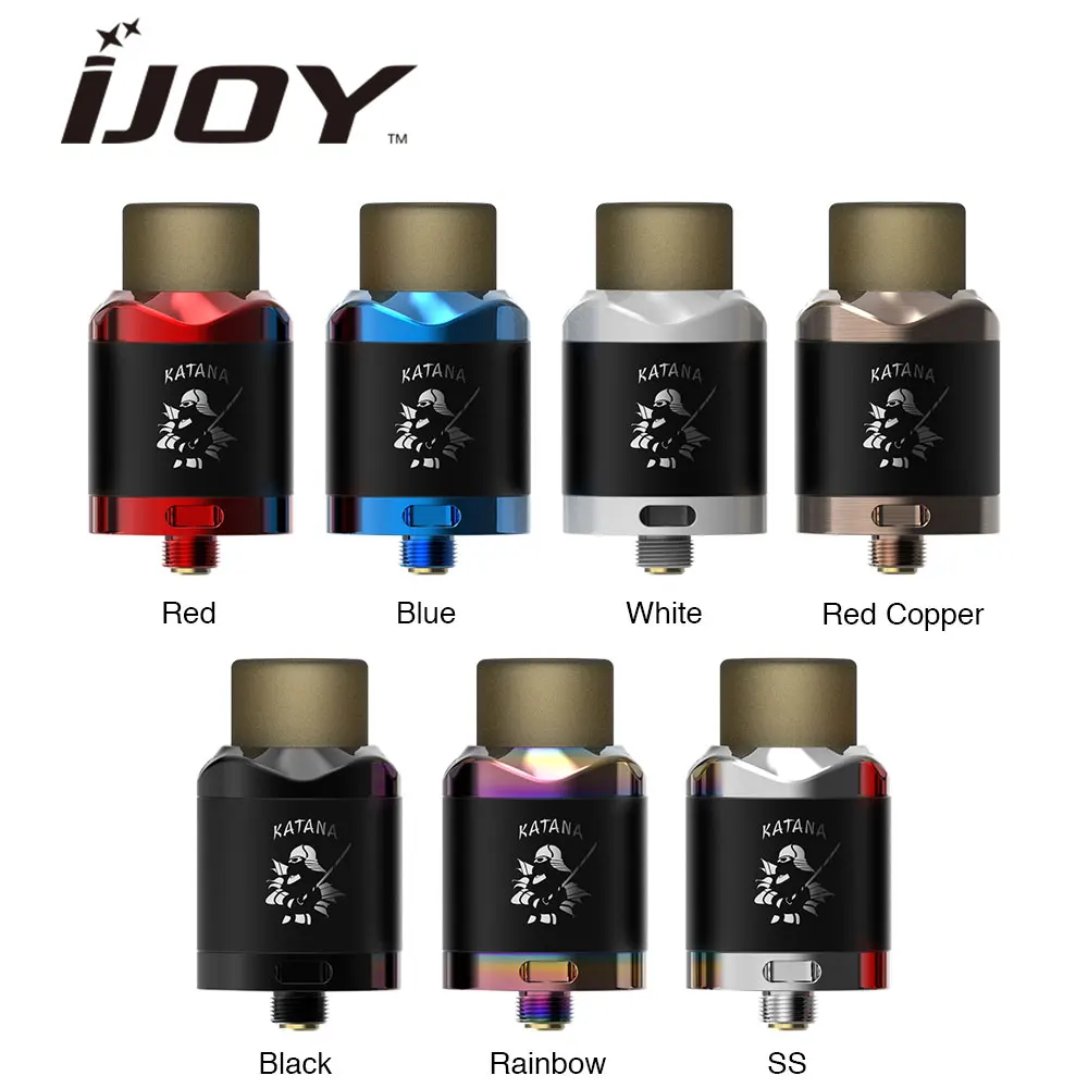 

New Original IJOY KATANA RDA Dripping Atomizer with Flat Clamp Design & Bottom Airflow System & BF Pin VS IJOY RDTA 5S Squonker