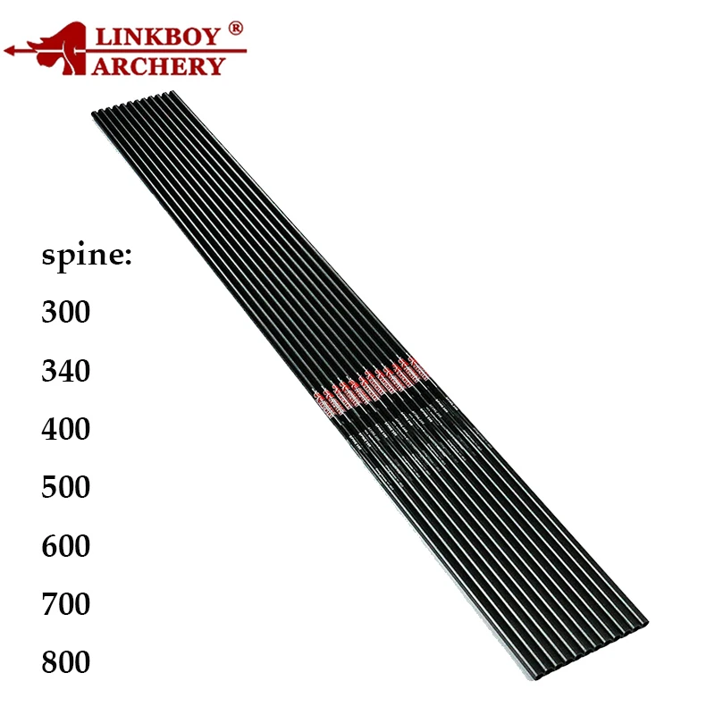 

Linkboy Archery Pure Carbon Arrow 6pcs Spine300-800 30/32inch Free Cut Shaft for Bow Archery Accessories Hunting Outdoor