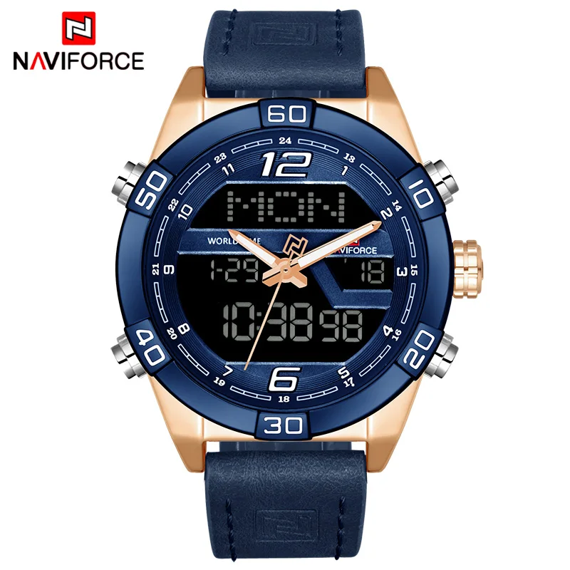 NAVIFORCE Топ люксовый бренд мужские водонепроницаемые кварцевые наручные часы