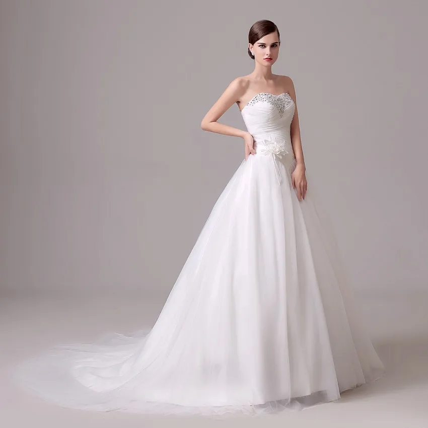 ILoveWedding бальное платье Свадебные платья милое атласное фатиновое с блестками на