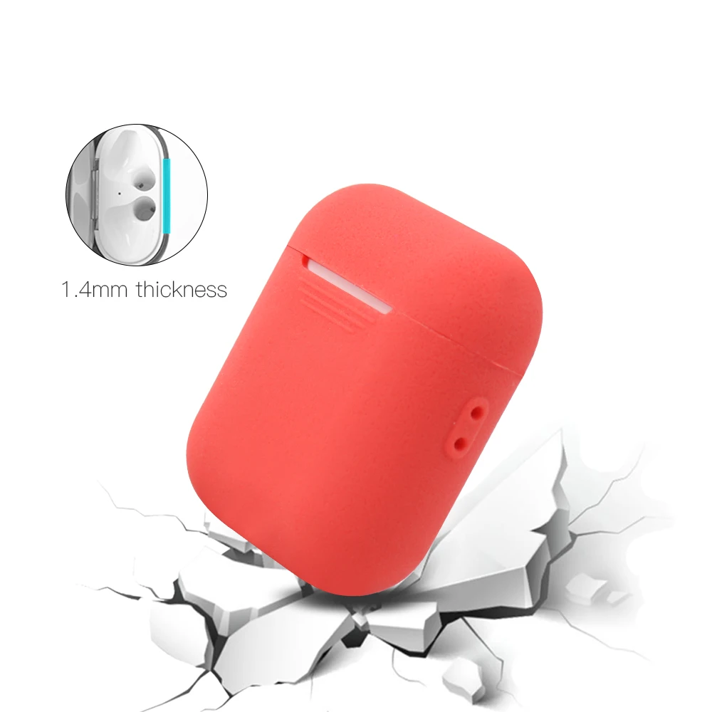 SIKAI For Apple Airpods Case Silicone Florescent Skin Cover With Dust Plug Free Lanyard Air pods Charging |