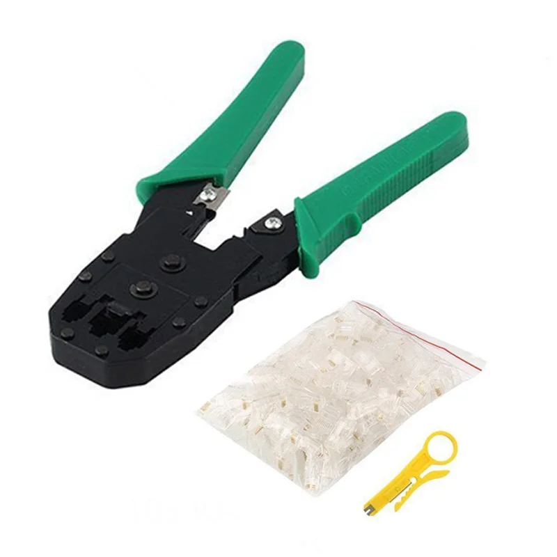 Cat6 Cat5 RJ45 Crimper Set Network Cable Crimping Pliers Tool Kit With 10 PCS RJ45 8P8C Network Cable Connector