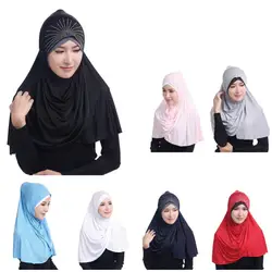 2019 мусульманские хиджабы для женщин вискозный undercap жатый под шарф кепки исламский платок бриллиантами хиджаб с кристаллами шляпа длинные