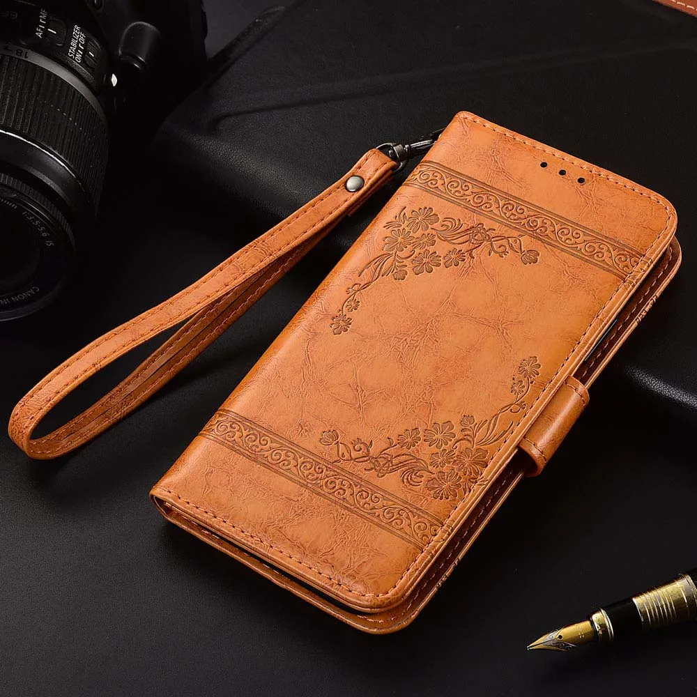 Flip Leather Case For Lenovo A6010 Fundas Printed Flower Special wallet case TPU case - Цвет: oil yellow