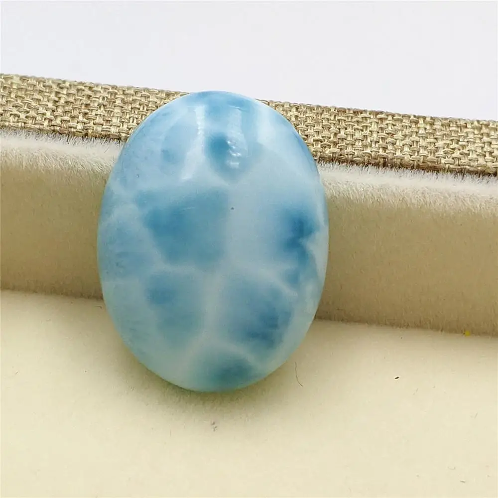 

Top Quality Natural Blue Larimar Gemstone Women Water Pattern Pendant 21x16x8mm Best Gift From Dominica Fashion Cabochon AAAAA