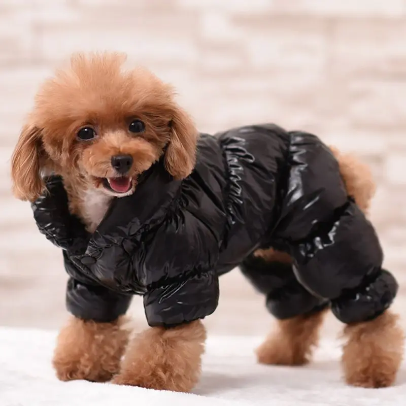Зимнее теплое пуховое пальто для домашних животных, мягкая хлопковая одежда для щенков, стеганая куртка, одежда
