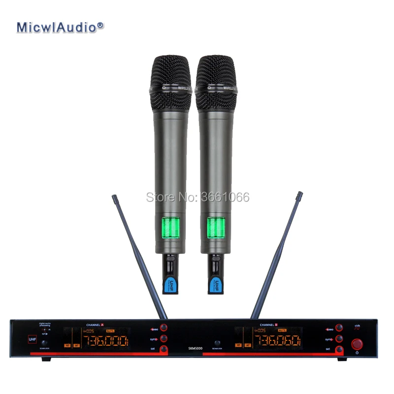 

Micwl.Audio Professional 2 Channel Digital Conference Wireless System Microphone System with 2 Handheld Transmitter SKM5000