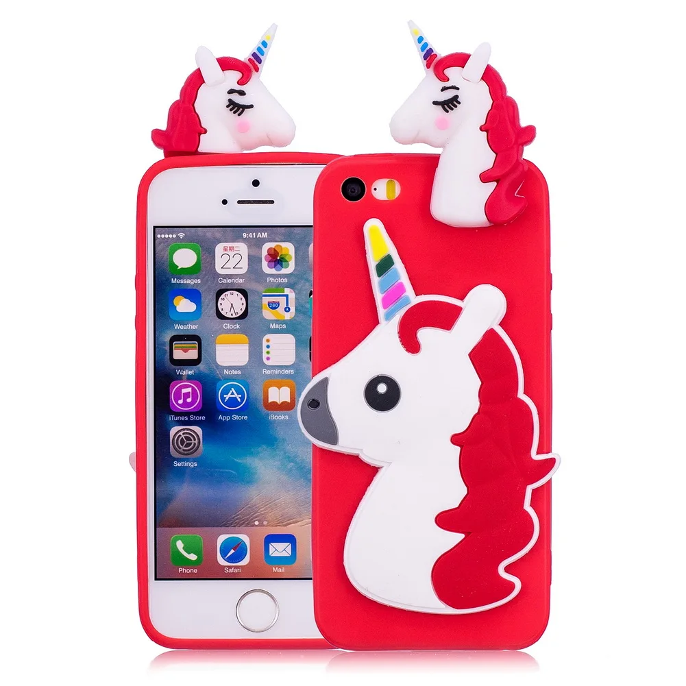 MOOSHION Silicone Case For iPhone 5 5S SE Case Soft TPU girl Cover