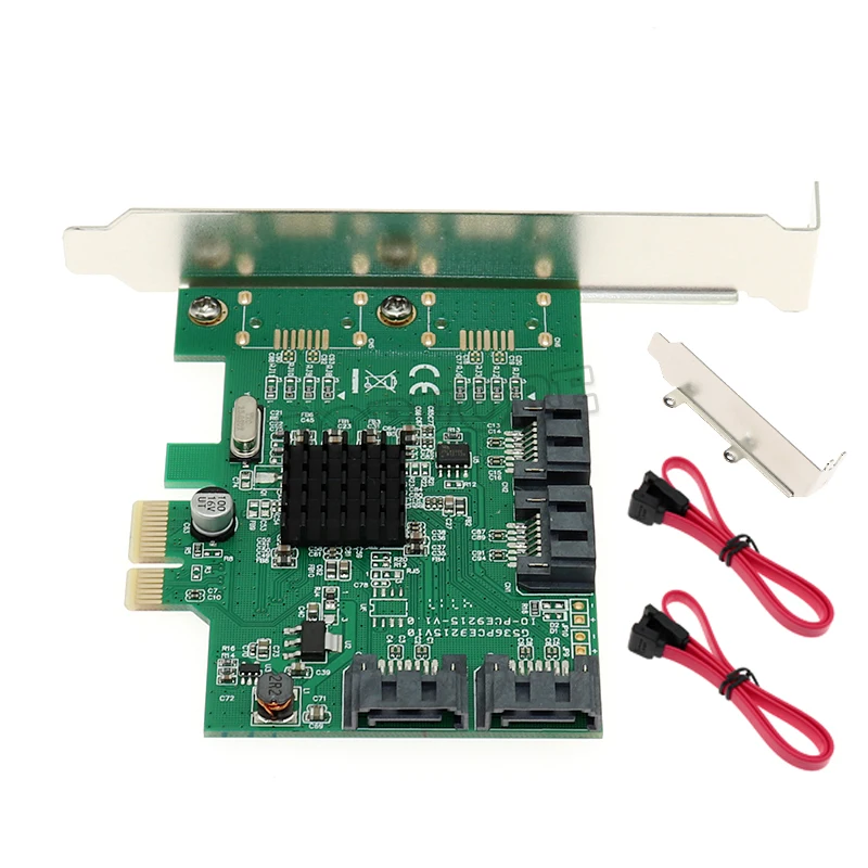 Marvell 88SE9215 4 Ports SATA 6G PCI Express Controller Card PCI-e to 3.0 converter low profile bracket SATA3.0 GN25 | Компьютеры и