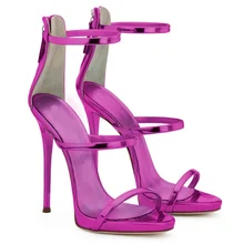 2019 summer fashion women's sandals back zipper strap design 12 CM high heel sandals women shoes cross strap back zipper sandals