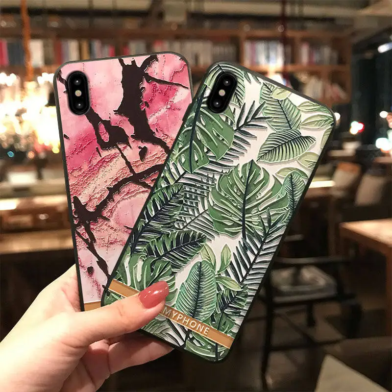 

2019 New 3D Relief For Iphone 6 6S 7 8plus X Xs Xr Xsmax Frosted Drop Protection Shell