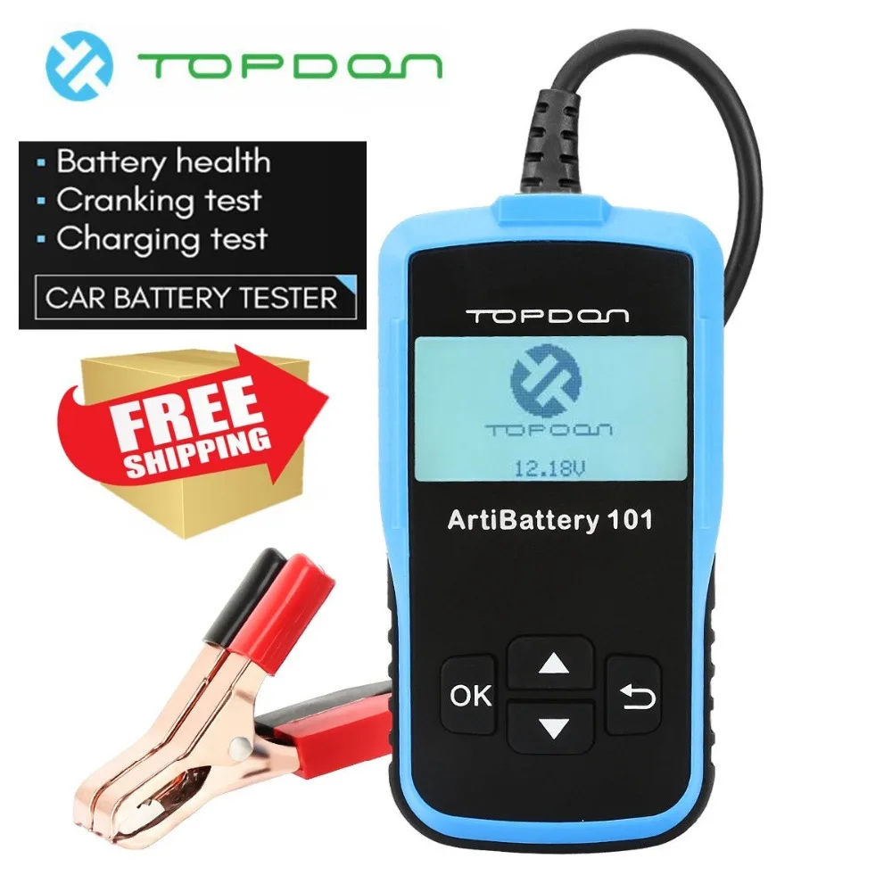 Оригинальный Topdon AB101 ArtiBattery 101 12V автомобильный тестер для батареи Автомобильный