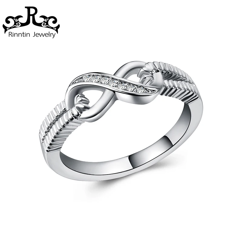

2019 ORSA JEWELS Trendy Female Male Ring with Silver Color infinite Shape Beautiful Rings for Women Man Fashion Jewelry RLR03