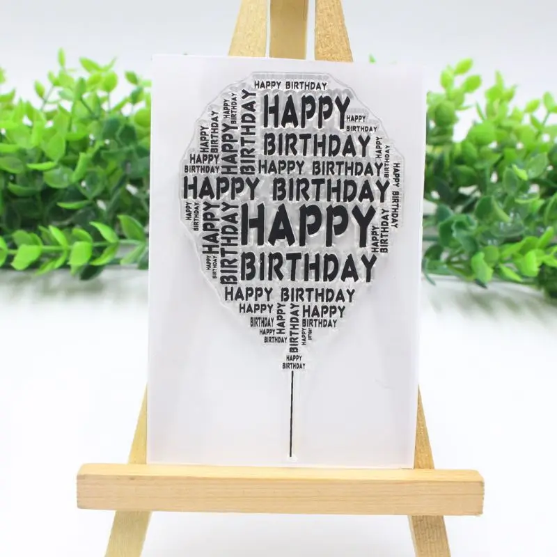 

Transparent Silicone Clear Happy Birthday Balloon Stamp For Scrapbooking DIY Photo Album Decor #314