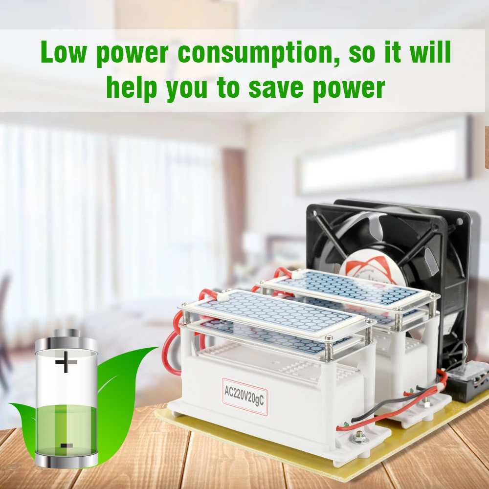 

Portable Ceramic Ozone Generator Double Integrated Long Service Life Plate Ozonizer Air Water Purifier 20g 110V/220V