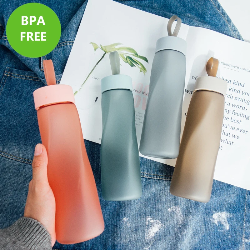 

500 ML BPA Free Water Bottle Plastic Sport Scrub Drinking Portable Fashion Drinkware Tour Hiking Diamond Shape Bottle For Lovers