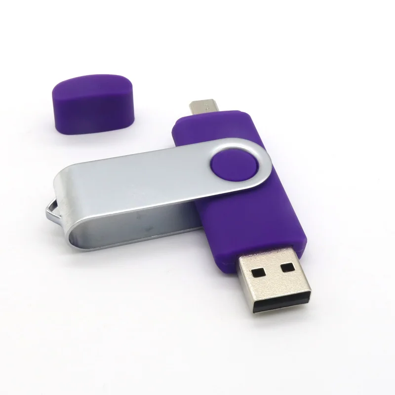 2 в 1, OTG USB флеш-накопитель, 128 ГБ, 64 ГБ, 32 ГБ, 16 ГБ, 8 ГБ, флеш-накопитель, смартфон, внешний накопитель, Android, USB флешка - Цвет: Purple