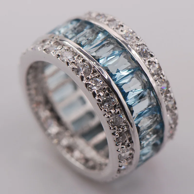 Weinuo, Стерлинговое Серебро-ювелирные изделия, разноцветный кристалл, циркон, 925 пробы, серебряные ювелирные изделия, опт, розница, кольцо для женщин, размер 6-12 - Цвет основного камня: F681