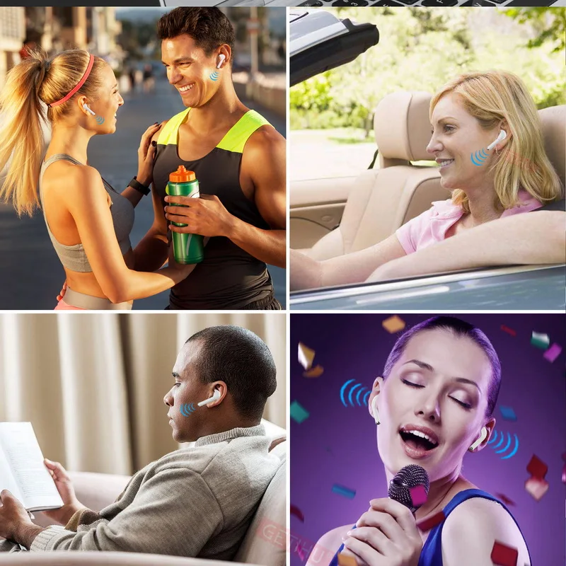 GETIHU Mini Twins Bluetooth Sport Earphones Stereo headphones in Ear Buds wireless Earbuds handsfree Headset For iPhone Samsung