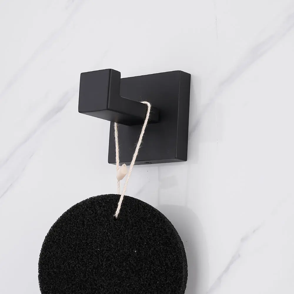 SUS 304 Stainless Steel Robe Hook Black Deluxe Matte Black Towel Hook