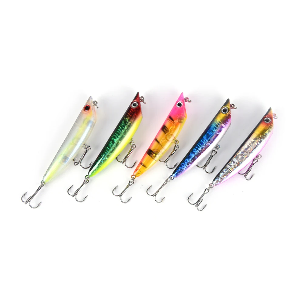 1pcs 8cm dog fishing lure pencil spinner saltwater artificial bait
