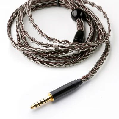 4.4mm BGVP 6N 8 ядерный OCC Серебряный фольгированный провод кабель 2,5 мм/3,5 мм/4,4 мм MMCX съемный кабель для наушников DM6 DMG DMS SE846 - Цвет: 4.4mm