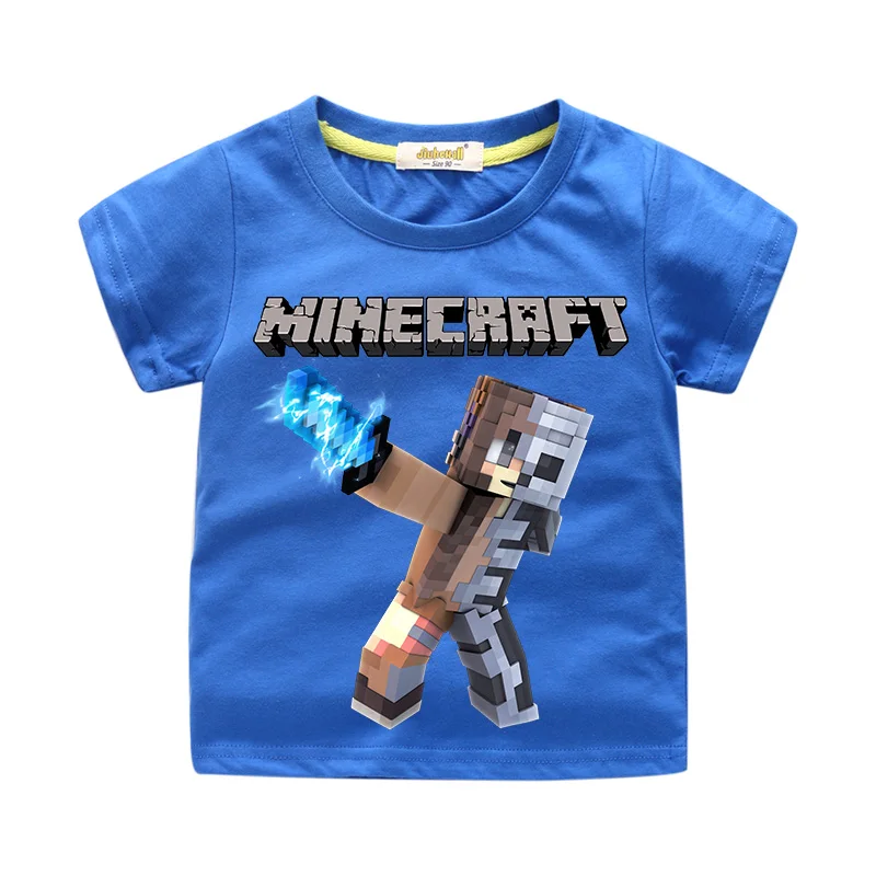 

Hot Sale Children Tee Tops Costume Boy 3D Minecraft Printing T-shirt Clothing Girls 9 Colors T Shirt For Kids Summer Clothes ZN4