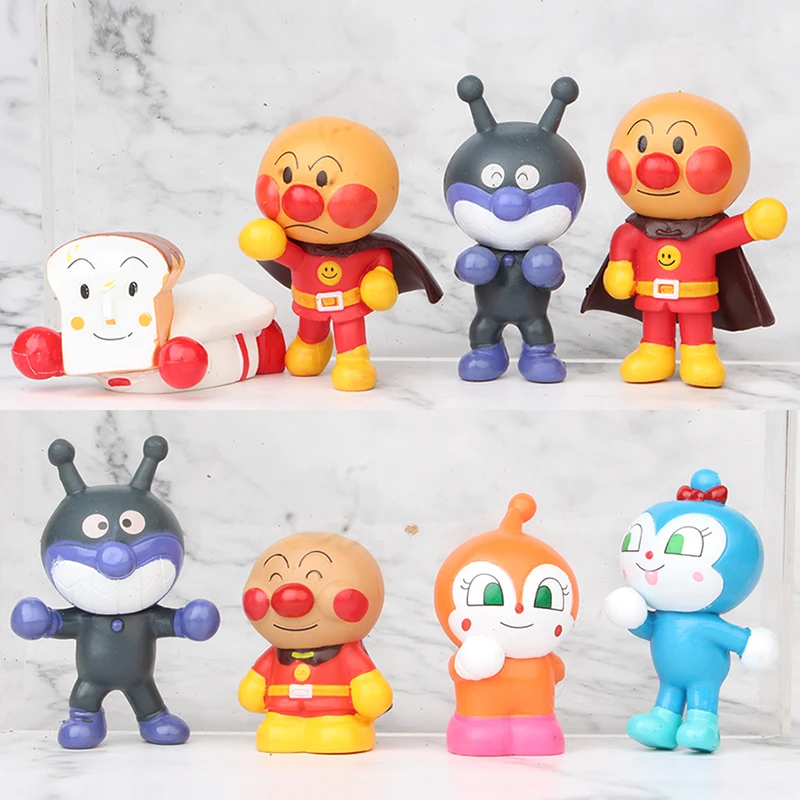 8pcs Set Cartoon Movie Anime Anpanman Figure Toys Cute Superman Batakosan Action Figures Cheese Dog Pvc Collection Doll 5 5cm Action Toy Figures Aliexpress