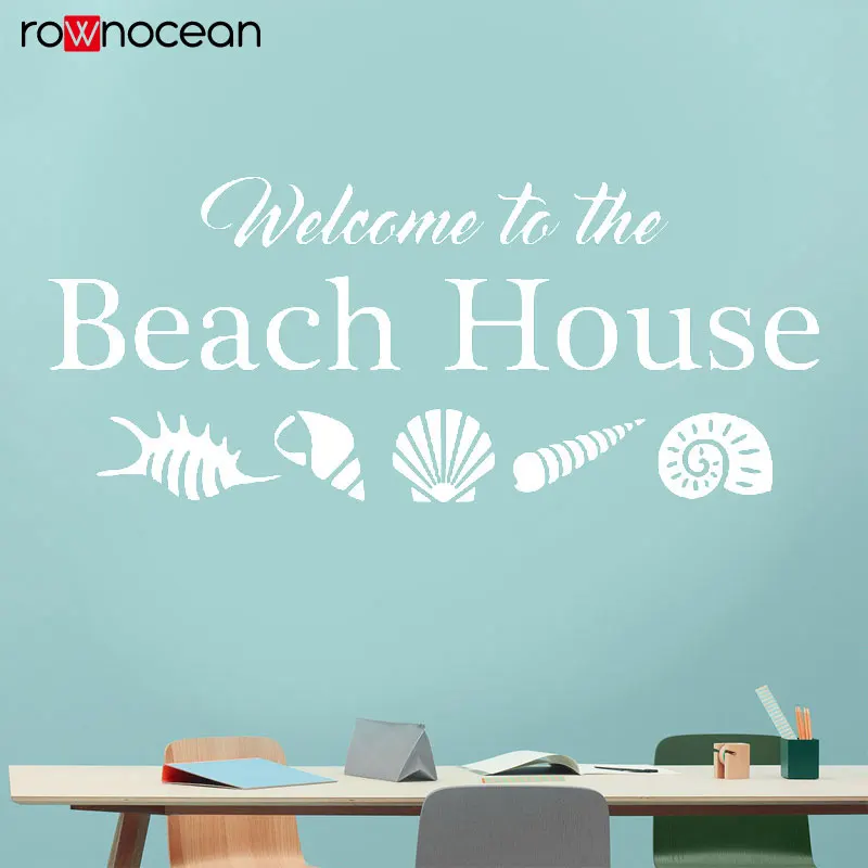 Welcomr To The Beach Настенная Наклейка для дома ракушки домашнего отдыха Виниловая