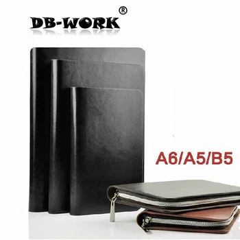 

2019 Business zipper wallet type imitation leather notebook manager clip book loose-leaf notebooks