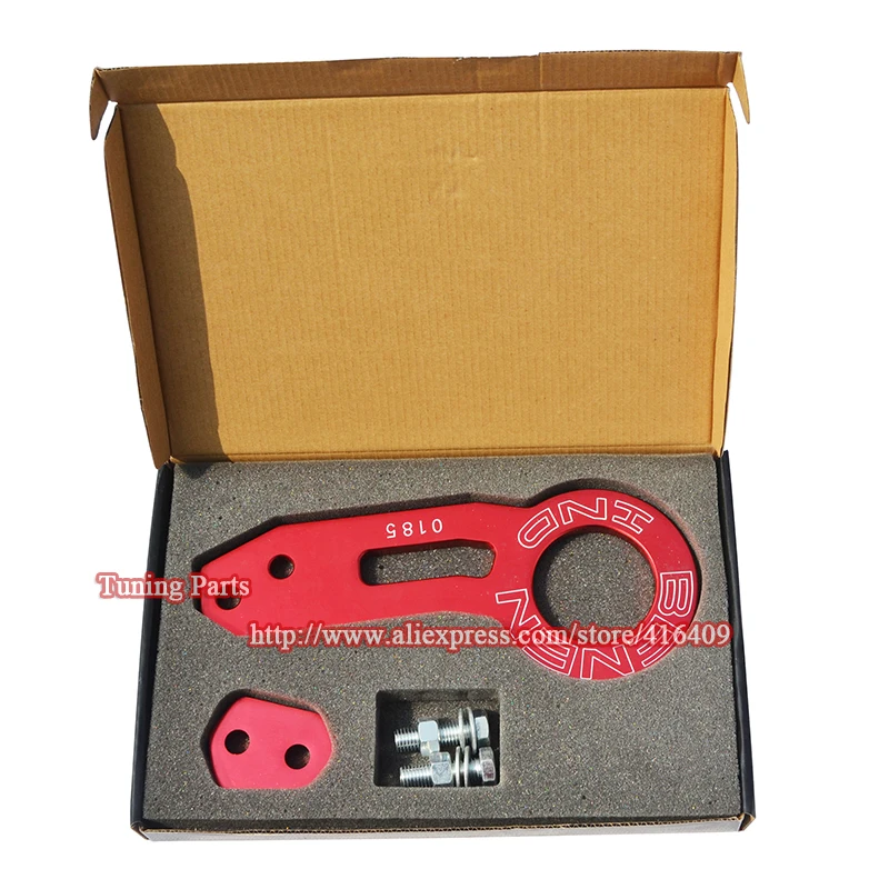 Anodized CNC Aluminum JDM Racing Car Towing Hook Universal Tow Hook Red