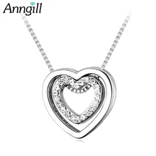 Anngill marca áustria gargantilha de cristal colar feminino coração romântico pingente de jóias de qualidade superior para o dia dos namorados por atacado