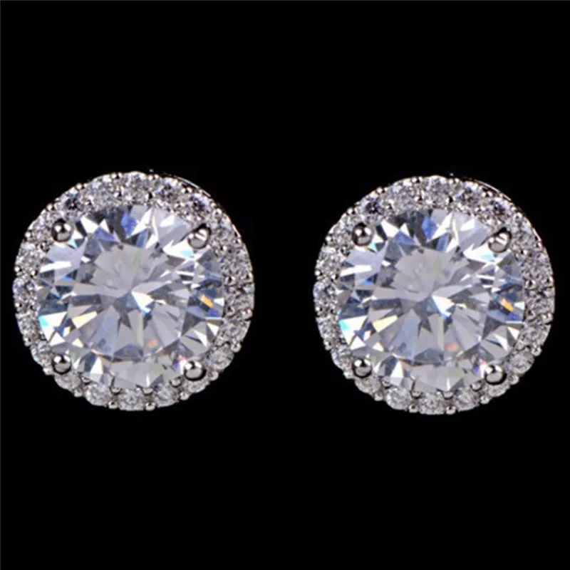 zircon decor earrings