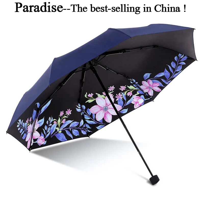 

Fashion Umbrella For Women Gift Folding Anti-UV light Flower Windproof Sun Rain Sale Portable Black Parasol kids Umbrellas