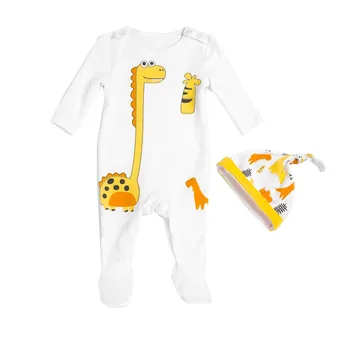 

Newborn Infant Baby 2018 Spring Summer Clothing Set 2Pcs Cotton Long Sleeve Romper+Cap Outfits New Style Casual Clothing Clothes