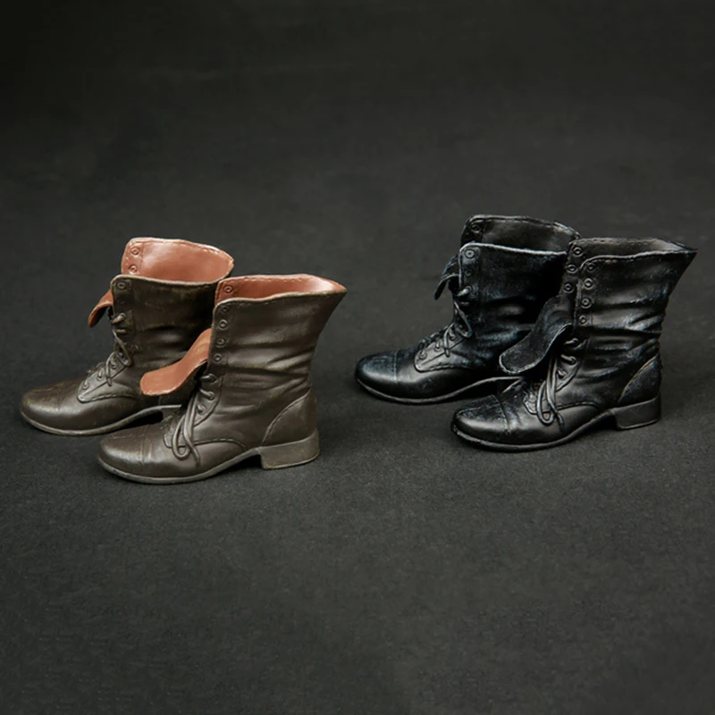 

Male Man brown Black High-top casual Boots PVC Shoes Not Empty 1/6 Inside For 12'' Soldier Figure Body Figure Accessories