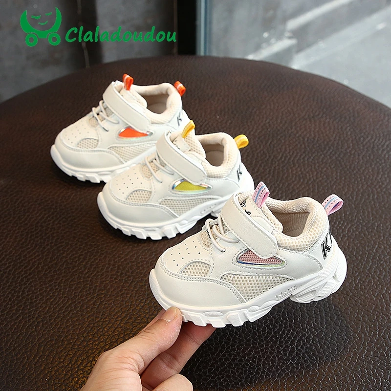 

Claladoudou 12.5-14.5cm brand newborn shoes orange pink yellow infant shoes baby boy breathable mesh baby girl shoes 1 year
