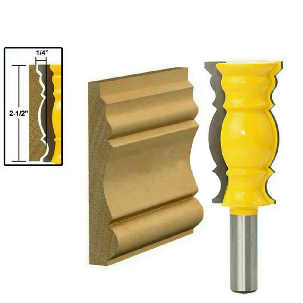 1Pc 1/2 Inch 12.7mm Shank Router Bit Large Huge Crown Carbide Molding Woodworking Milling Cutter