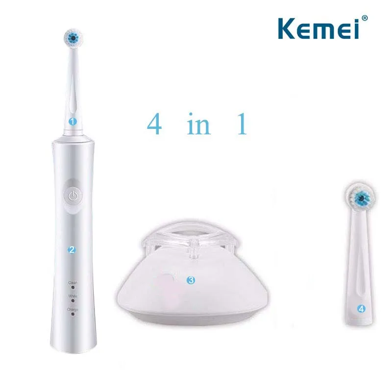 

kemei toothbrush electric Rotate Reciprocating rechargeable ultrasonic tooth brush for children kids adults+oral b nozzles 908