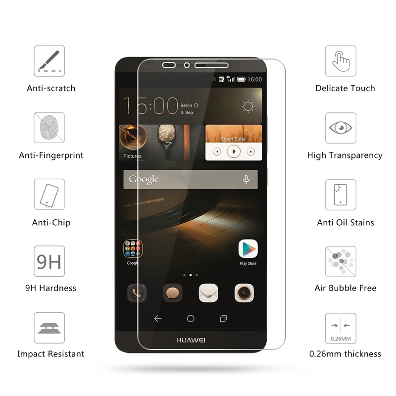 2.5D 0,26 мм 9H Премиум Закаленное стекло для huawei Ascend mate 7 защитная пленка для huawei mate 7